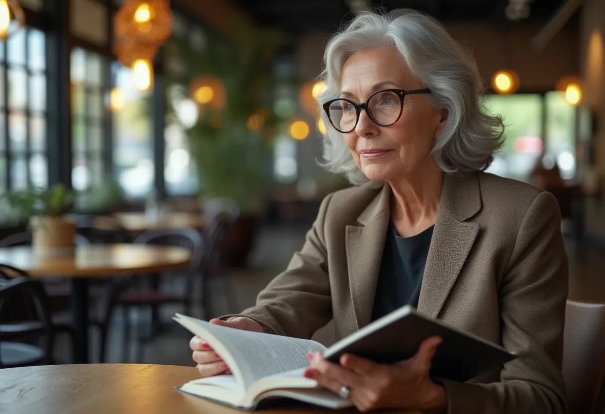 coiffure femme 60 ans lunettes portrait